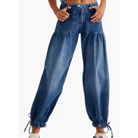 Free People Denim - NWOT Free People We The Free Lotus Balloon Wide Leg Denim Jeans Women's 28